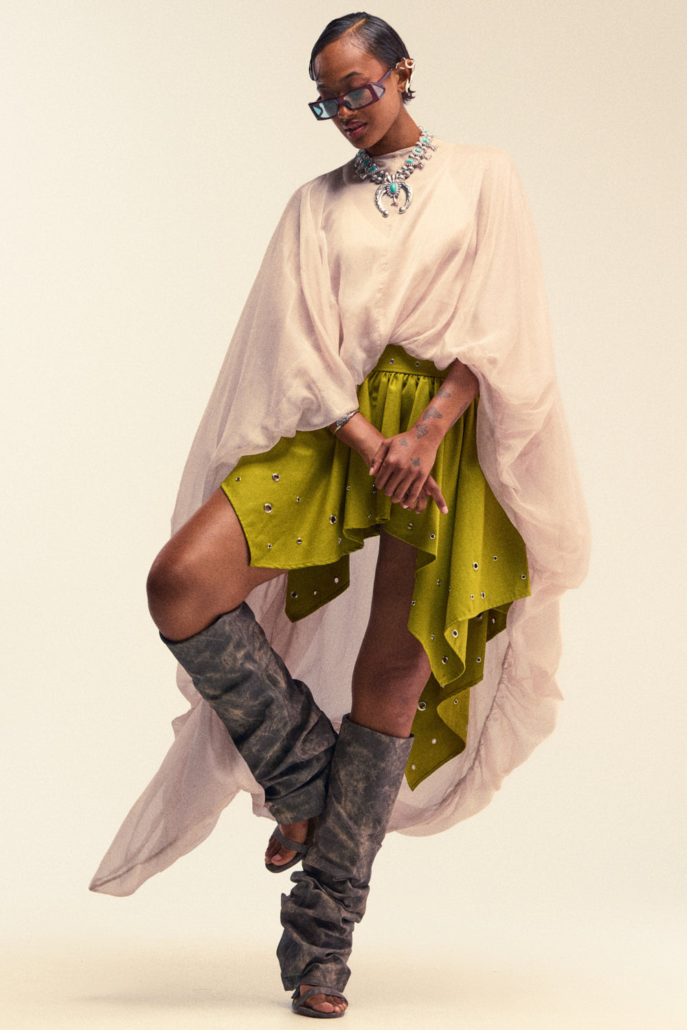 HEAD IN THE CLOUDS CHIFFON BLOUSE