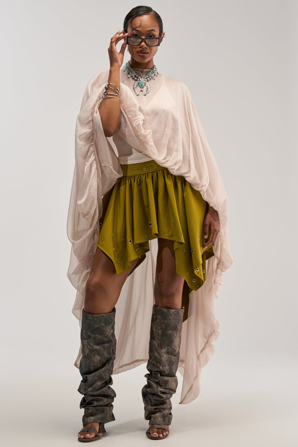 HEAD IN THE CLOUDS CHIFFON BLOUSE