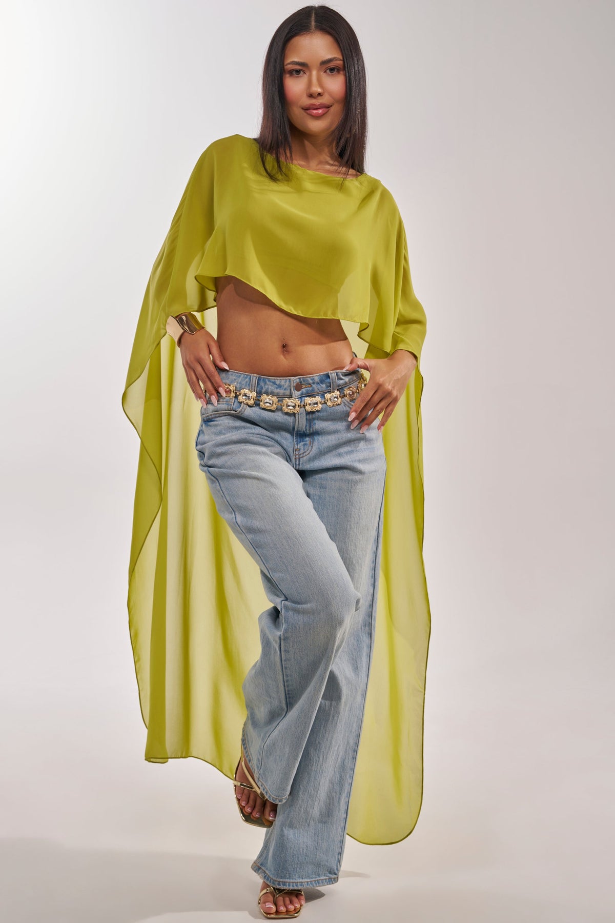 IT GIRL BLOUSE IN CHARTREUSE