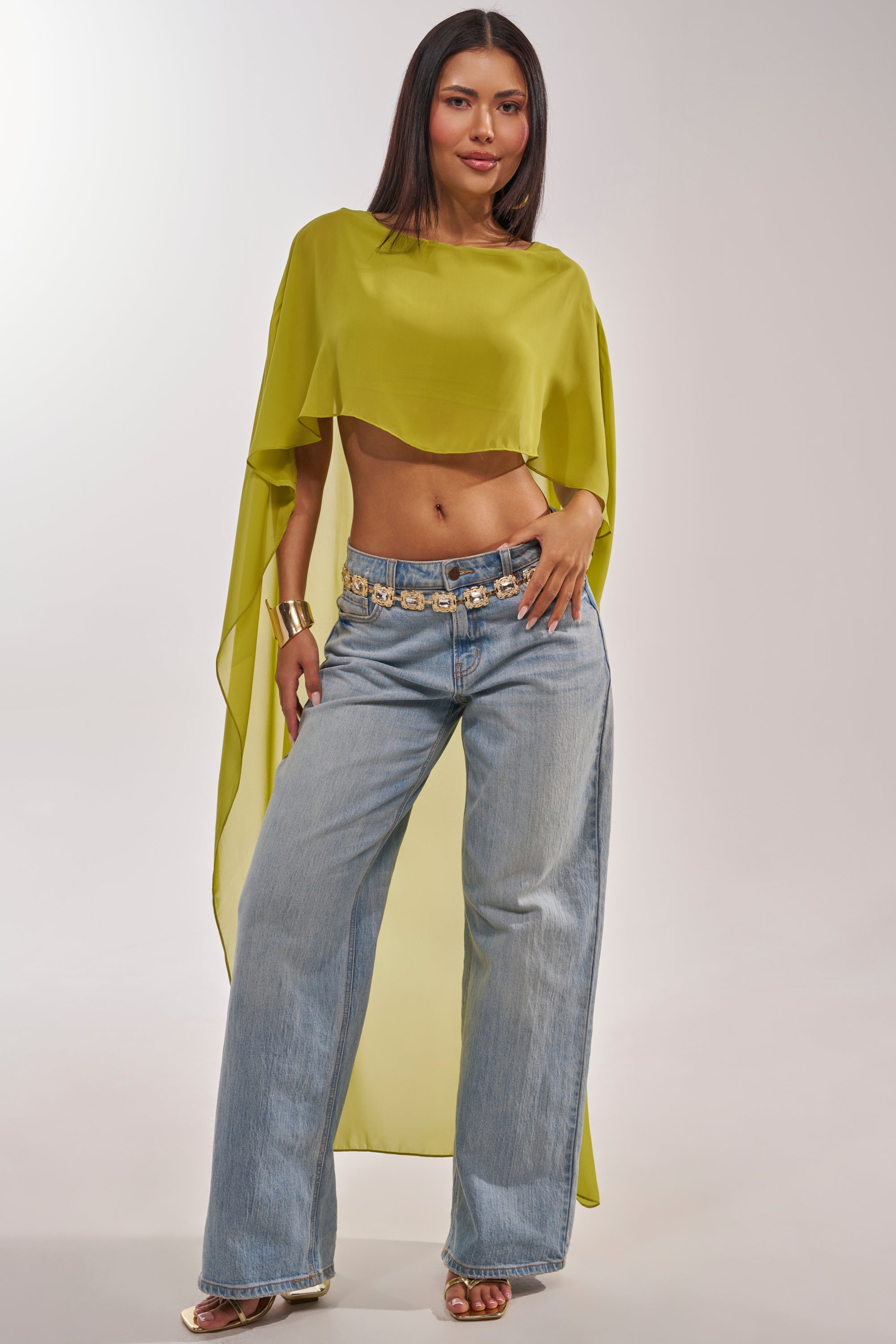IT GIRL BLOUSE IN CHARTREUSE
