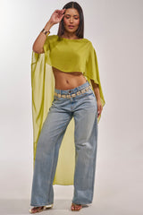IT GIRL BLOUSE IN CHARTREUSE