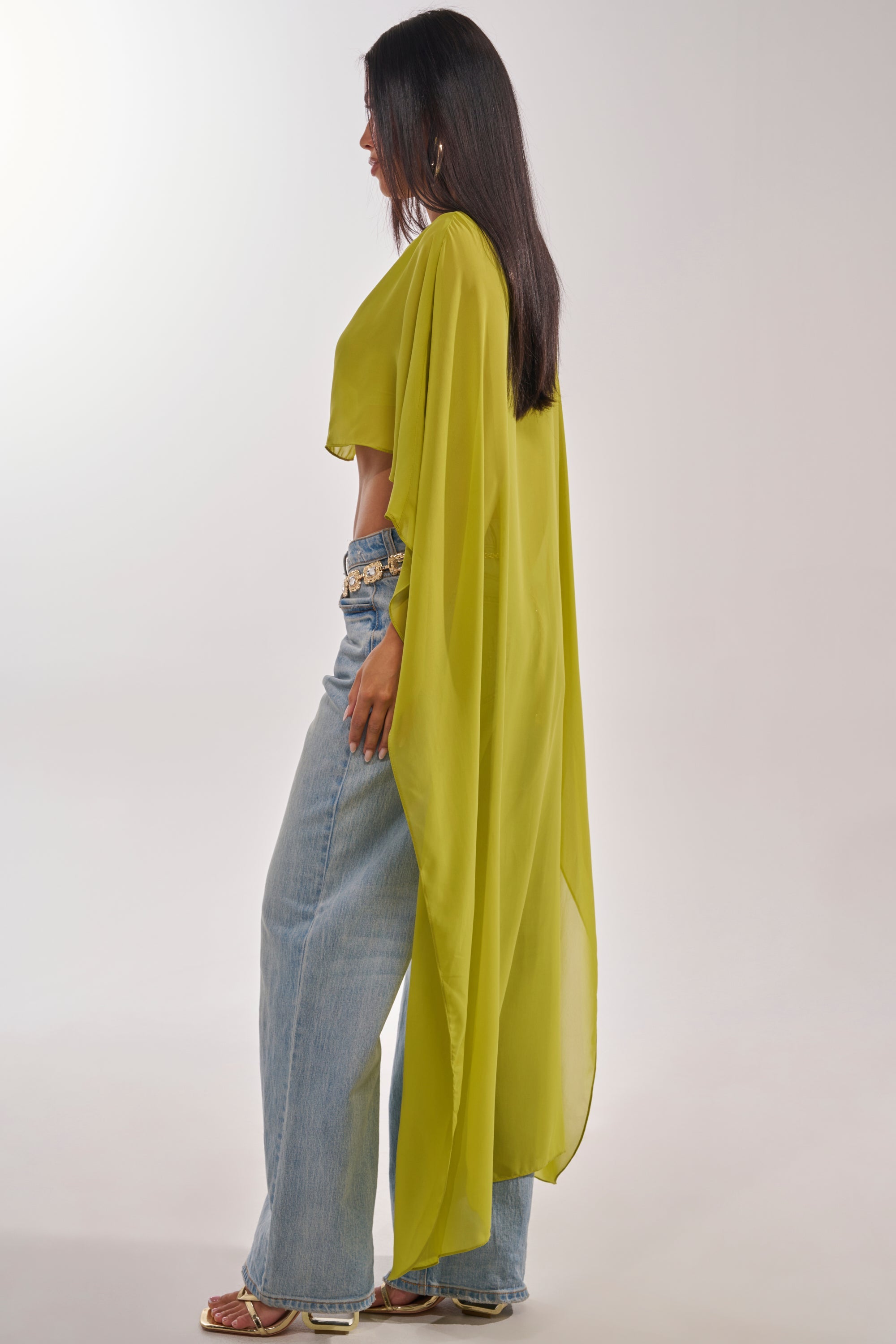 IT GIRL BLOUSE IN CHARTREUSE