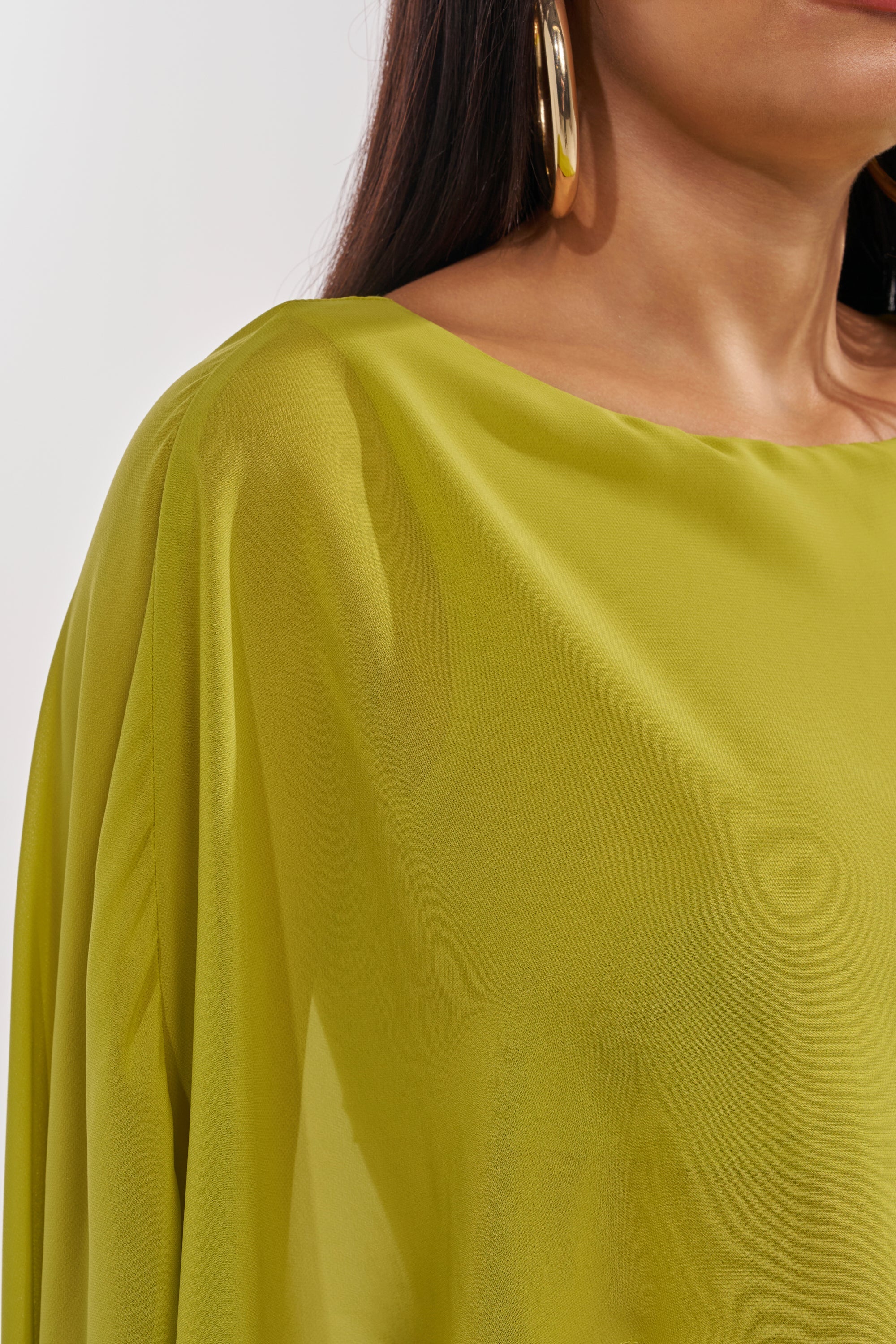 IT GIRL BLOUSE IN CHARTREUSE