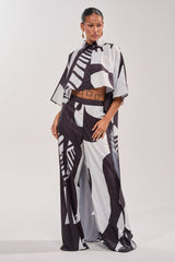 NOIR GODDESS COLLARED CAPE TOP