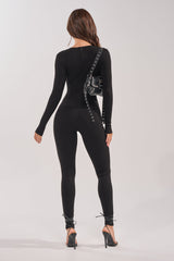 DEEP V LONG SLEEVE JUMPSUIT