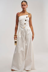 MILANO WOVEN JUMPSUIT IN WHITE