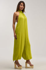 PLUS ONE CHIFFON JUMPSUIT IN CHARTRUESE