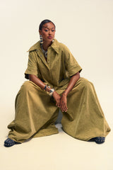 THE BEST OVERSIZED DENIM JUMPSUIT IN OLIVE