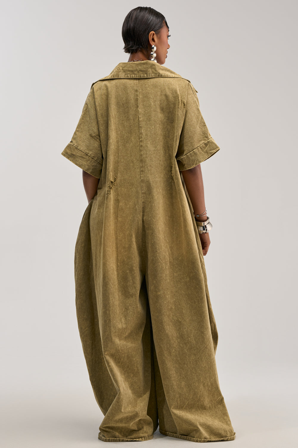 THE BEST OVERSIZED DENIM JUMPSUIT IN OLIVE