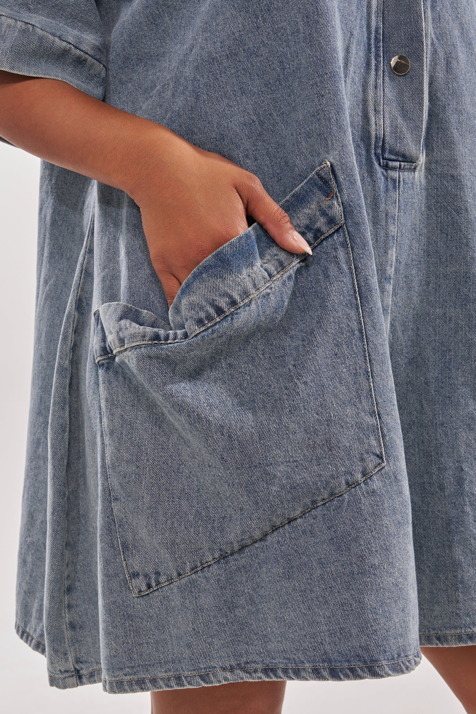 MELODY COLLARED DENIM ROMPER