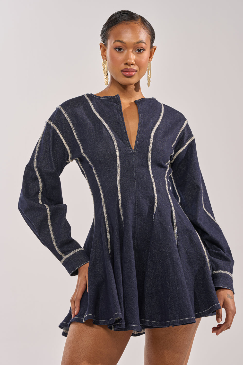 PLAYDATE DENIM MINI DRESS