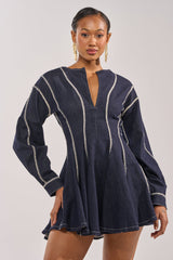 PLAYDATE DENIM MINI DRESS