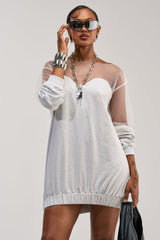 THE BIG REVEAL SHEER ILLUSION MINI DRESS