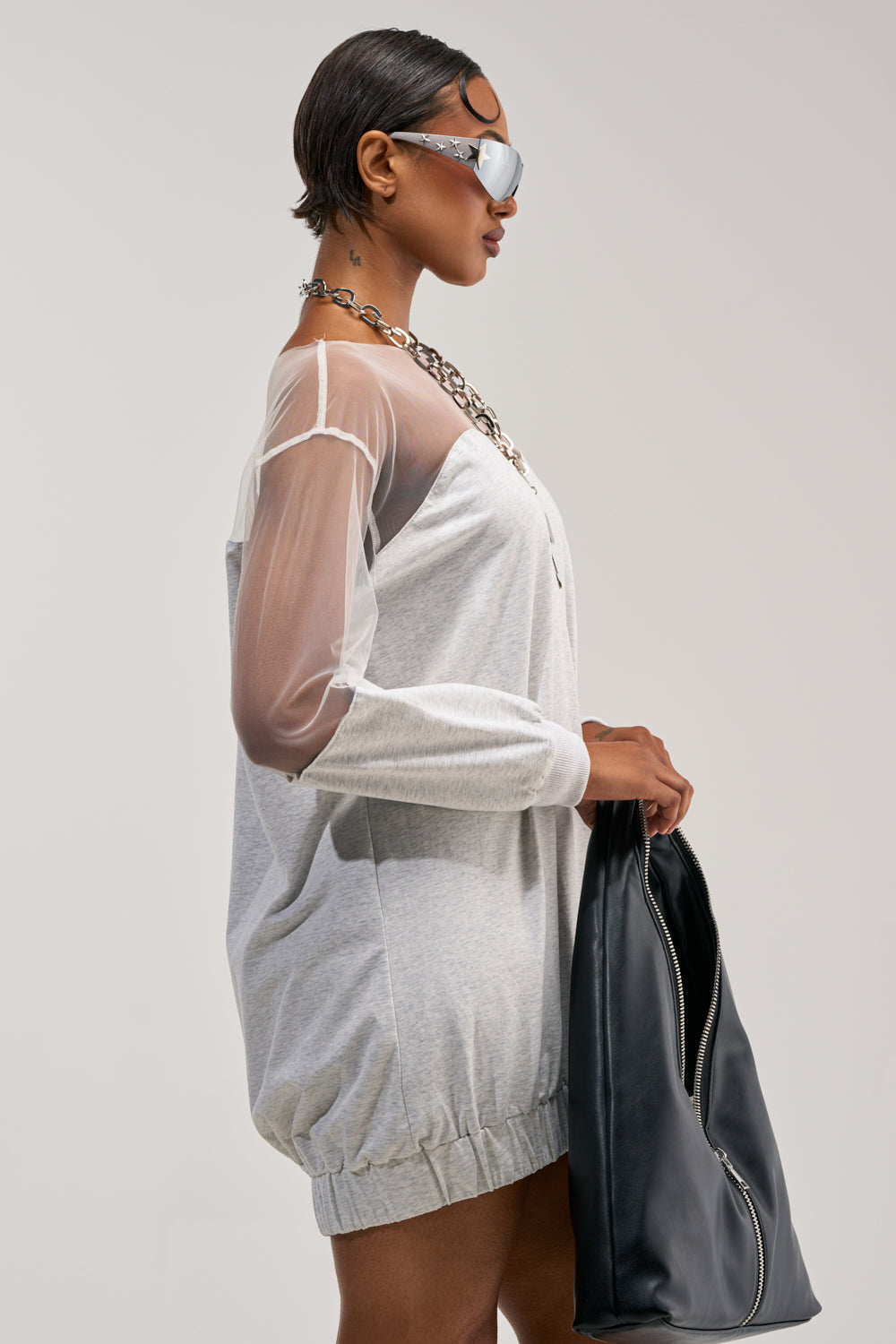 THE BIG REVEAL SHEER ILLUSION MINI DRESS