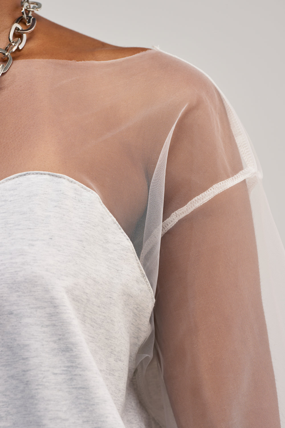 THE BIG REVEAL SHEER ILLUSION MINI DRESS