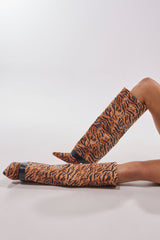 AZALEA WANG JUST TIGER STILETTO FOLD OVER BOOT