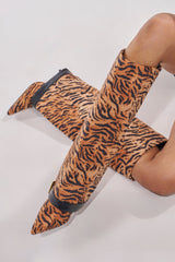AZALEA WANG JUST TIGER STILETTO FOLD OVER BOOT
