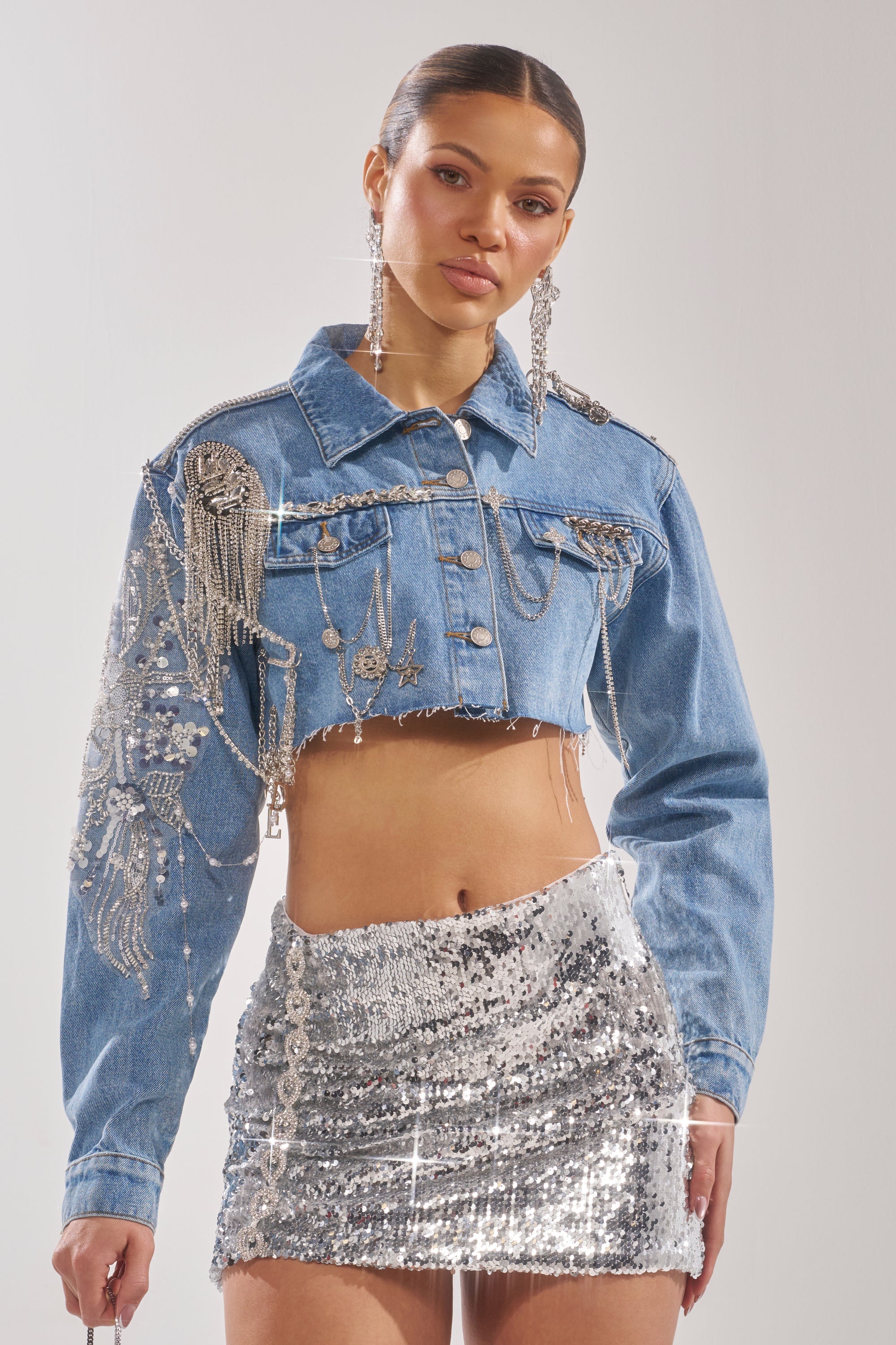 PIPER EMBELLISHED DENIM JACKET