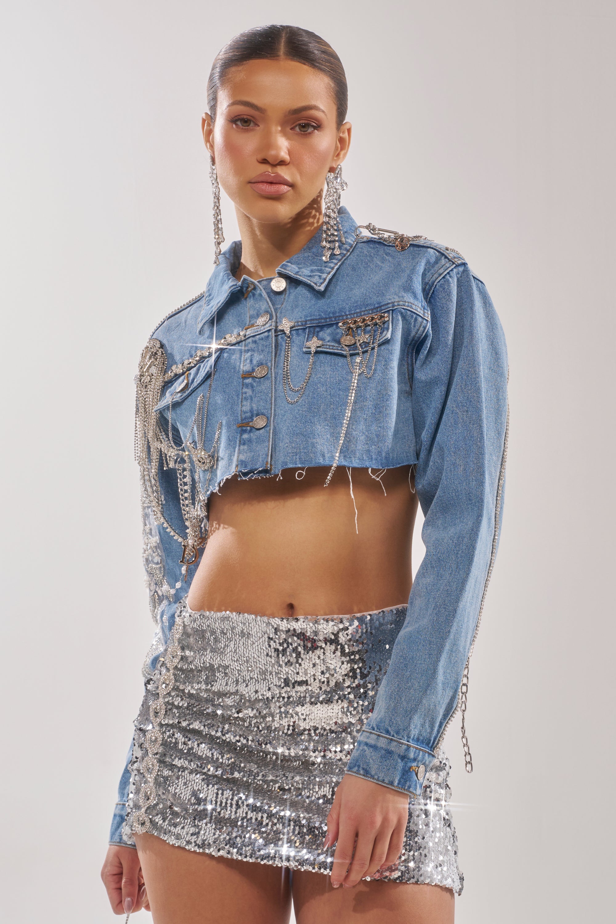 PIPER EMBELLISHED DENIM JACKET