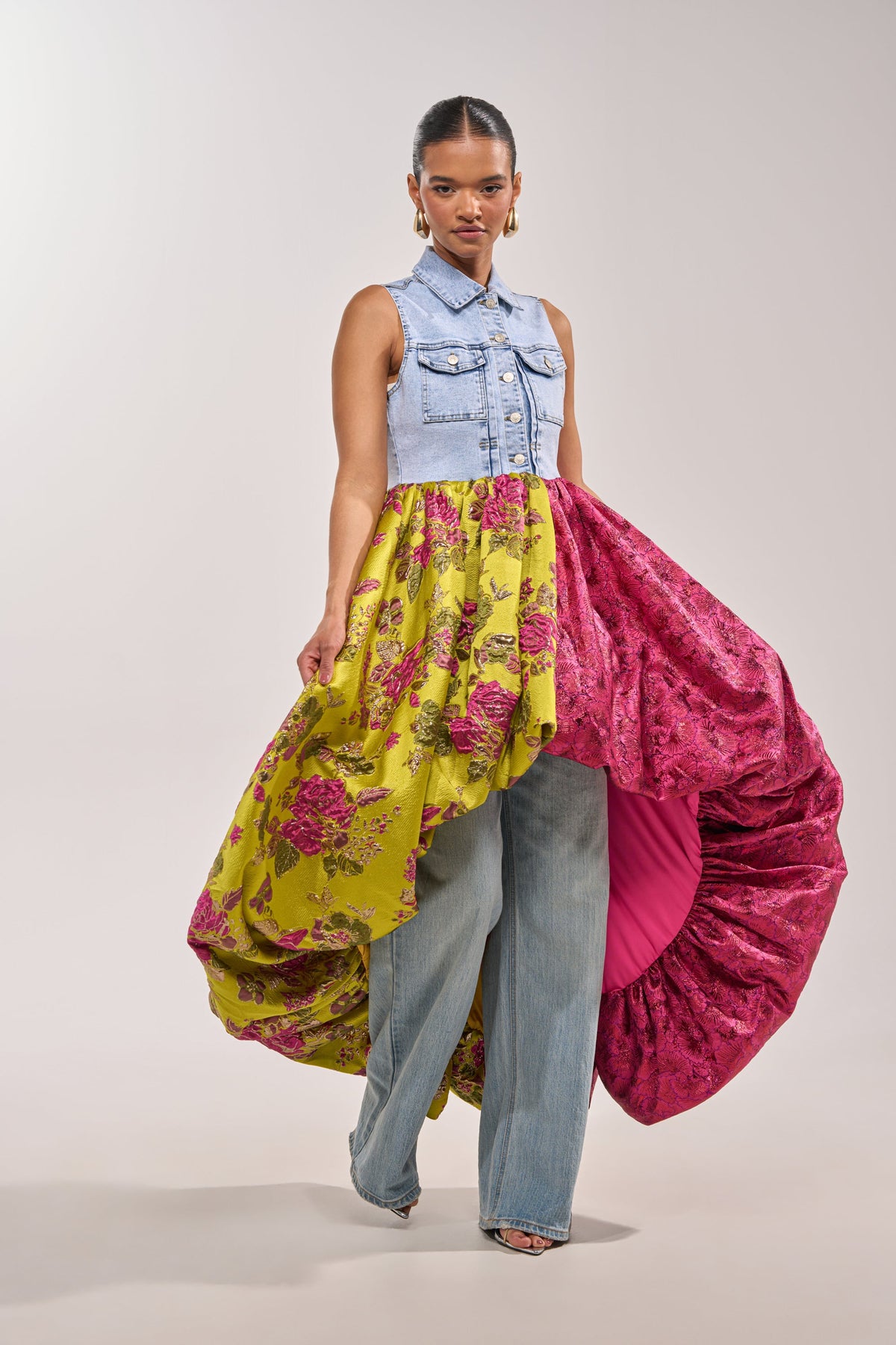ON THE HIGH LOW DENIM VEST