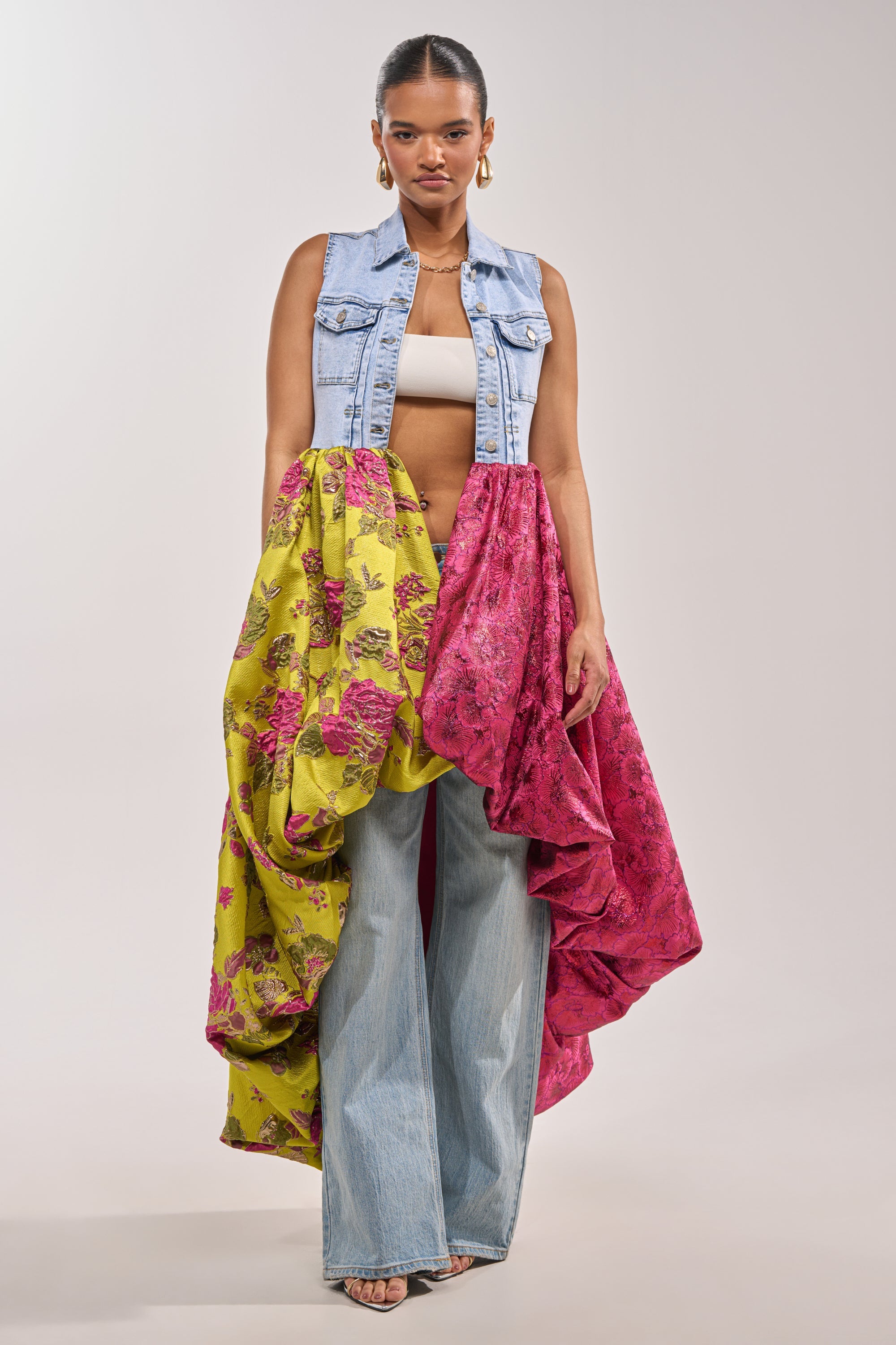 ON THE HIGH LOW DENIM VEST