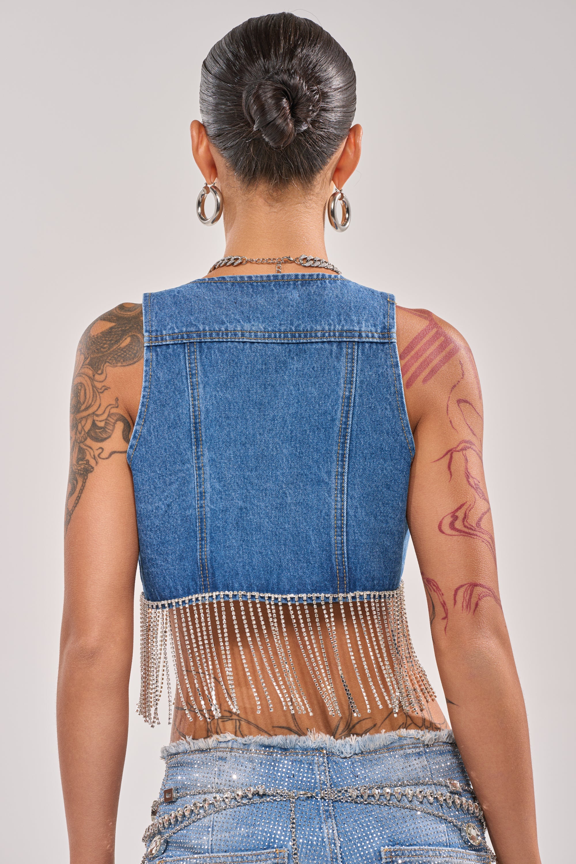RIDE EM CROPPED DENIM VEST