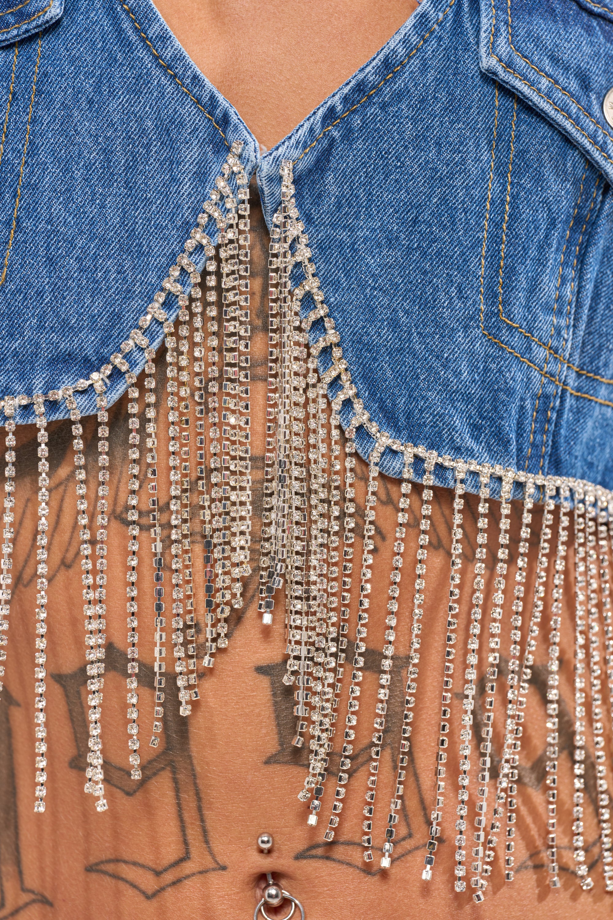 RIDE EM CROPPED DENIM VEST