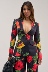 WILDFLOWER SATIN BLAZER