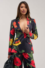 WILDFLOWER SATIN BLAZER