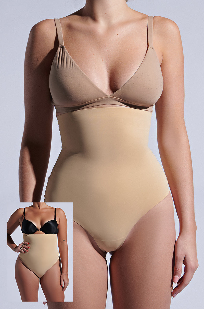 TITSY SHAPER THONG IN TAN