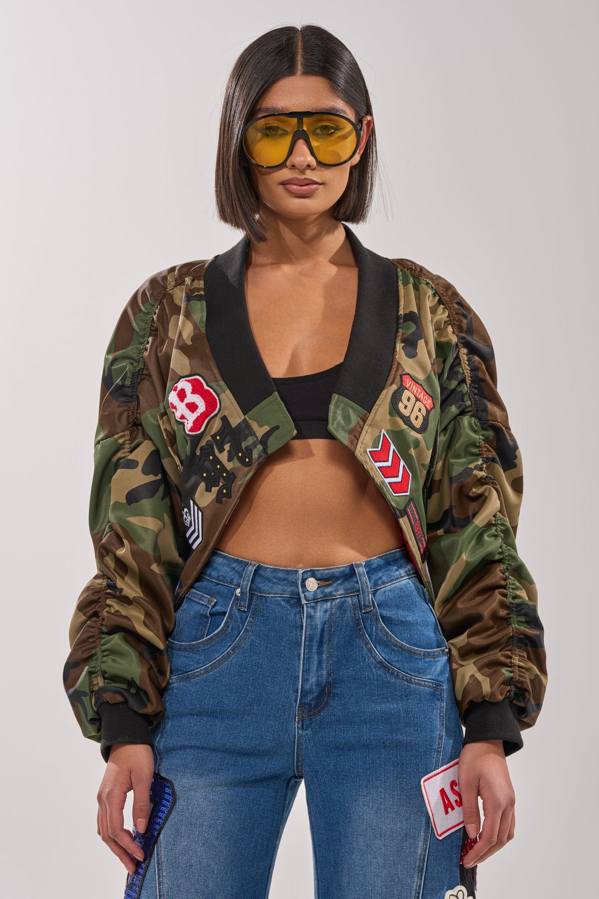ON THE RUN CAMO BOMBER