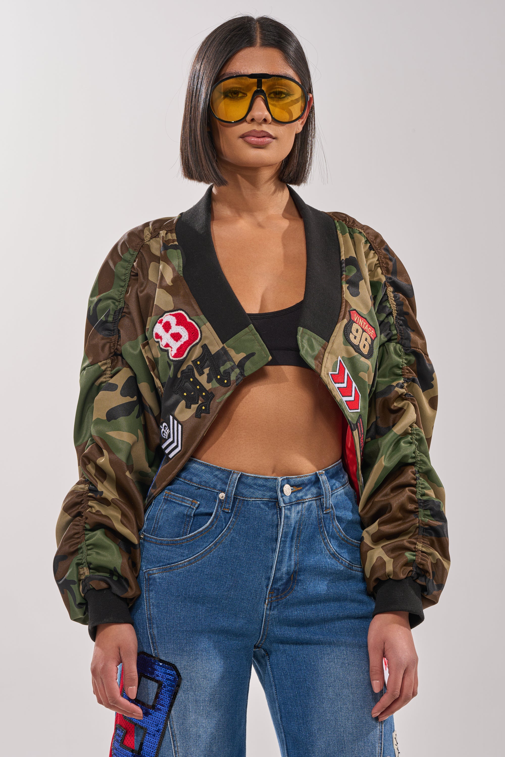 ON THE RUN CAMO BOMBER