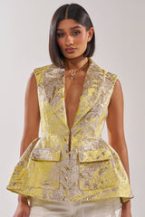 NAOMI BLAZER VEST IN BROCADE