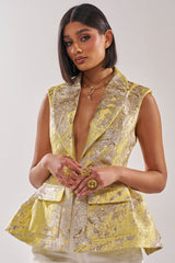 NAOMI BLAZER VEST IN BROCADE