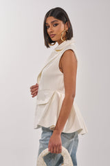 NAOMI BLAZER VEST IN WHITE