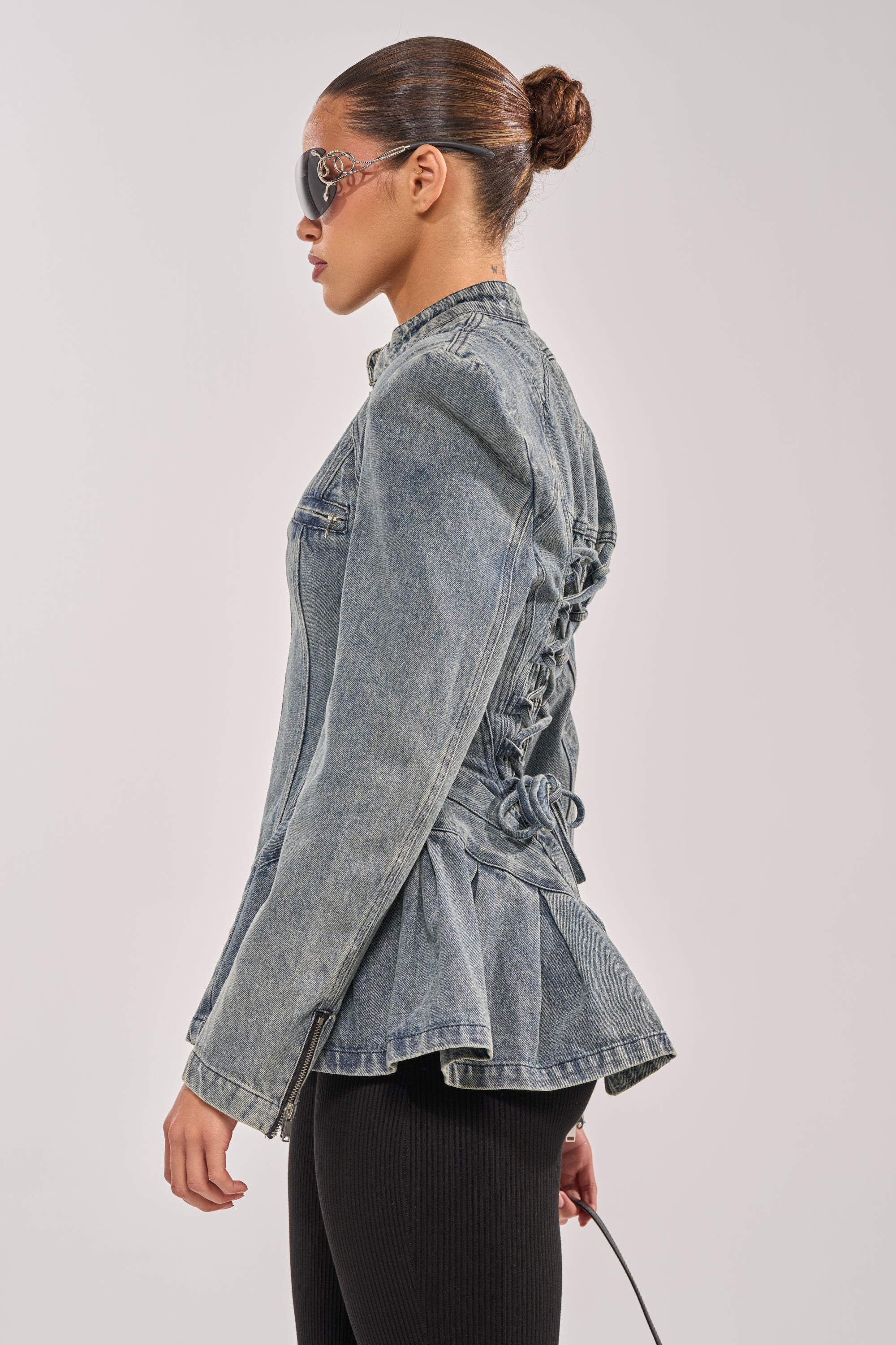 MALLORCA PEPLUM DENIM JACKET