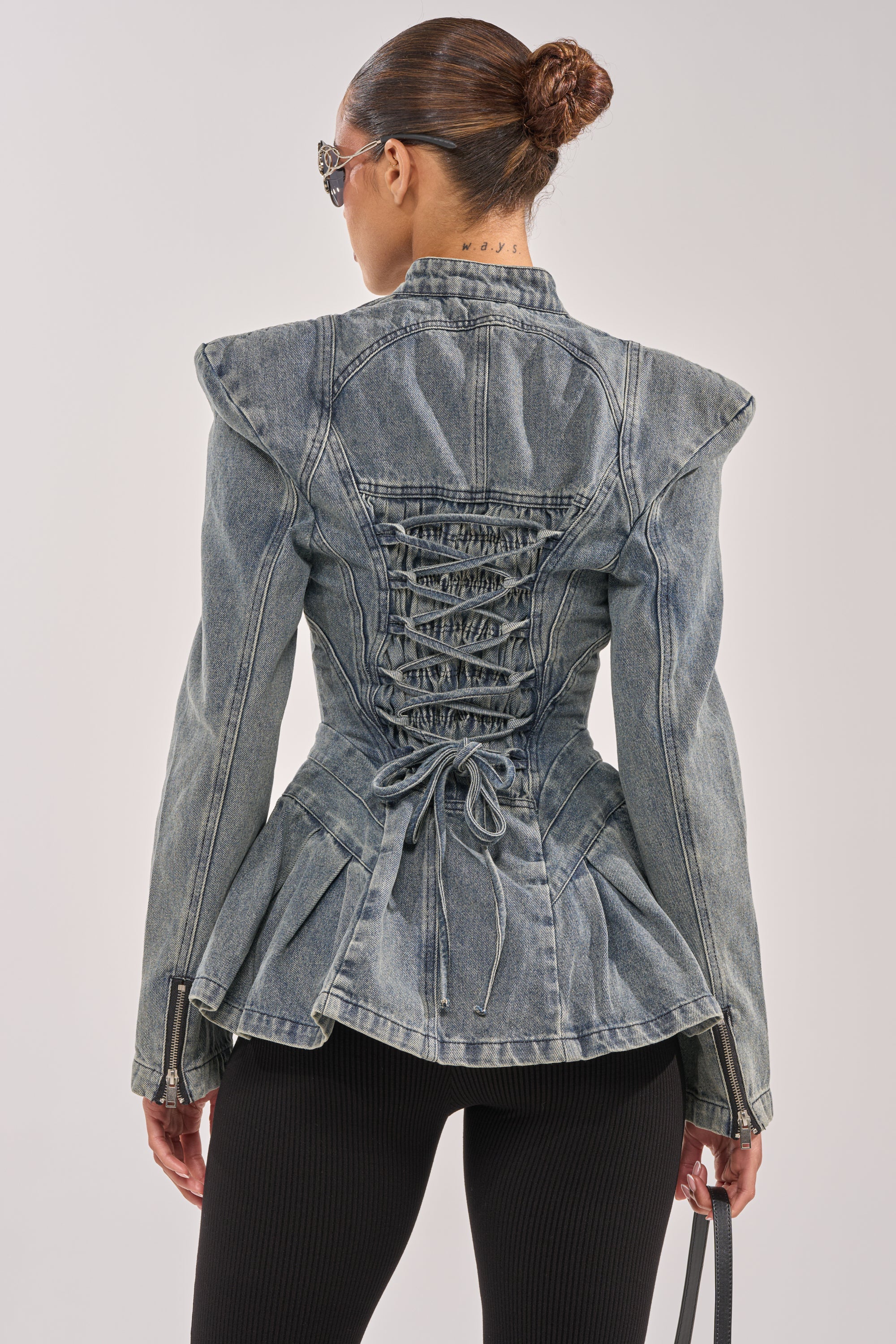 MALLORCA PEPLUM DENIM JACKET