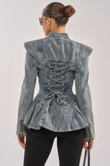 MALLORCA PEPLUM DENIM JACKET