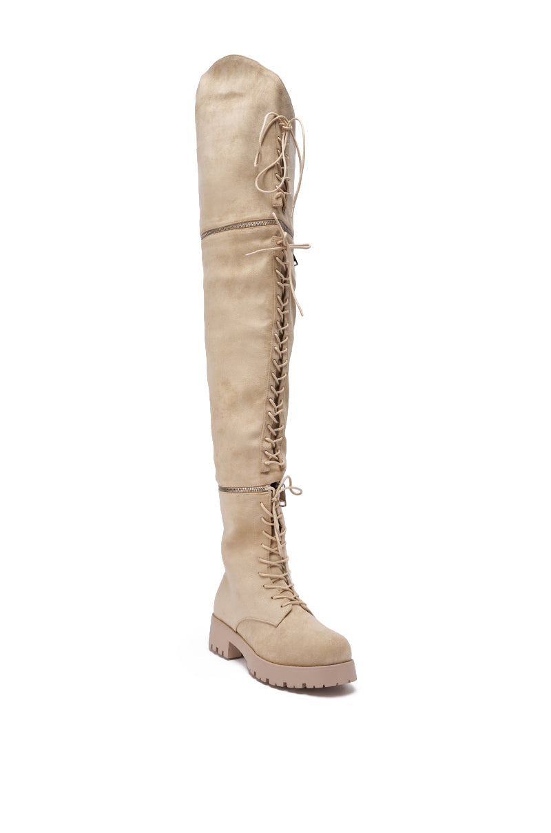AKIRA GOLD KALLIN BEIGE CONVERTIBLE SHAFT HEIGHT BOOT