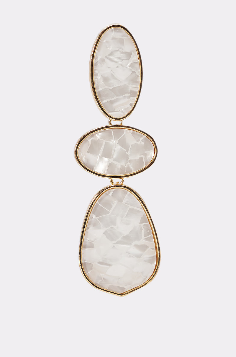TRIPLE DROP EARRINGS IN WHITE