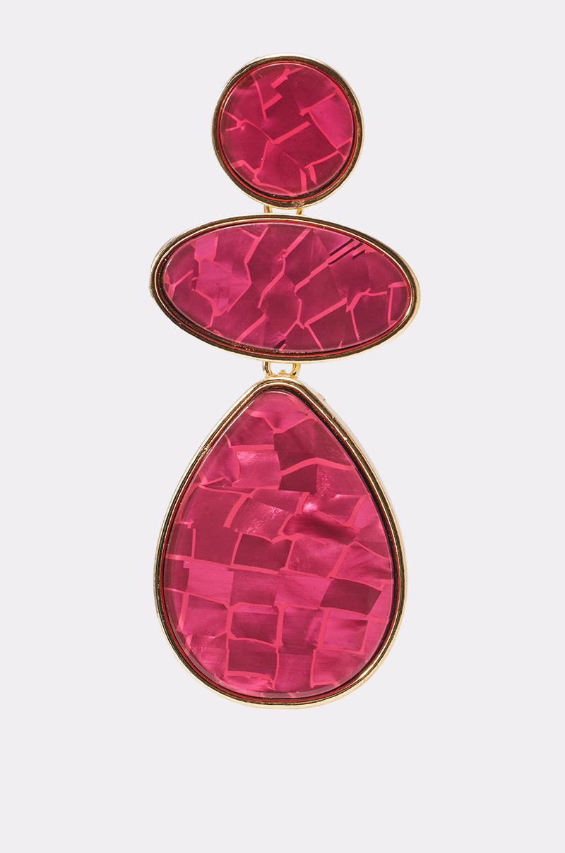 TRIPLE DROP EARRINGS IN PINK