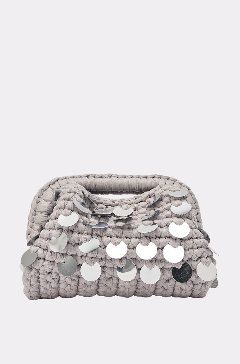 UNDER THE LIGHTS CROCHET SEQUIN CLUTCH