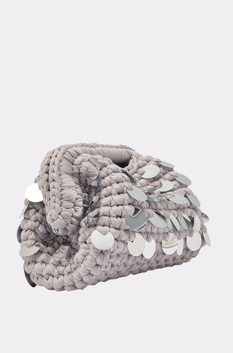 UNDER THE LIGHTS CROCHET SEQUIN CLUTCH