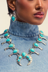 MALINA EMBELLISHED TURQUOISE NECKLACE SET