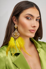 AT CARNIVALE STATEMENT FEATHER EARRING