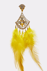 AT CARNIVALE STATEMENT FEATHER EARRING