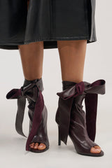 AZALEA WANG KLARICE PURPLE NOIR STILETTO BOOTIE