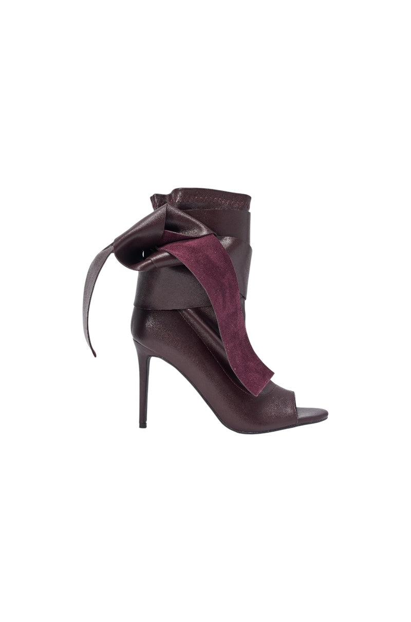 AZALEA WANG KLARICE PURPLE NOIR STILETTO BOOTIE