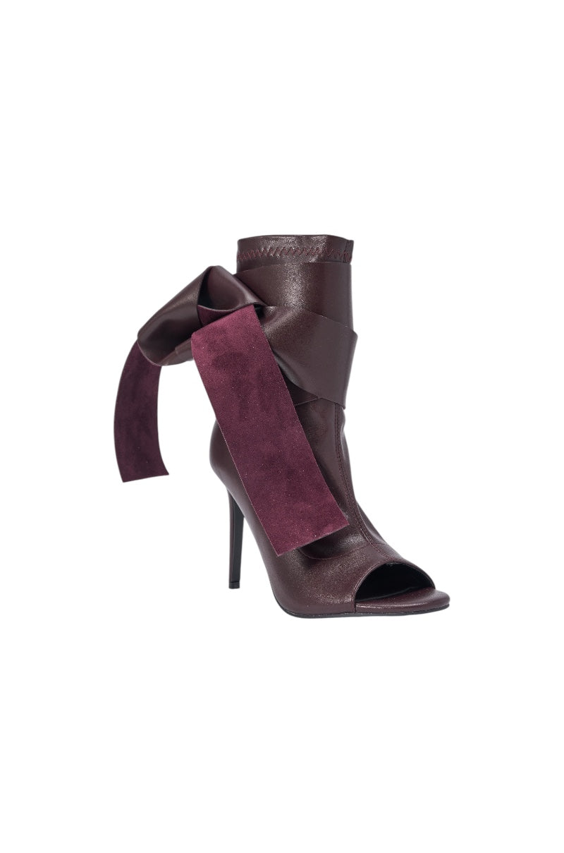 AZALEA WANG KLARICE PURPLE NOIR STILETTO BOOTIE