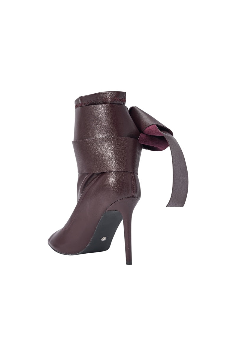 AZALEA WANG KLARICE PURPLE NOIR STILETTO BOOTIE